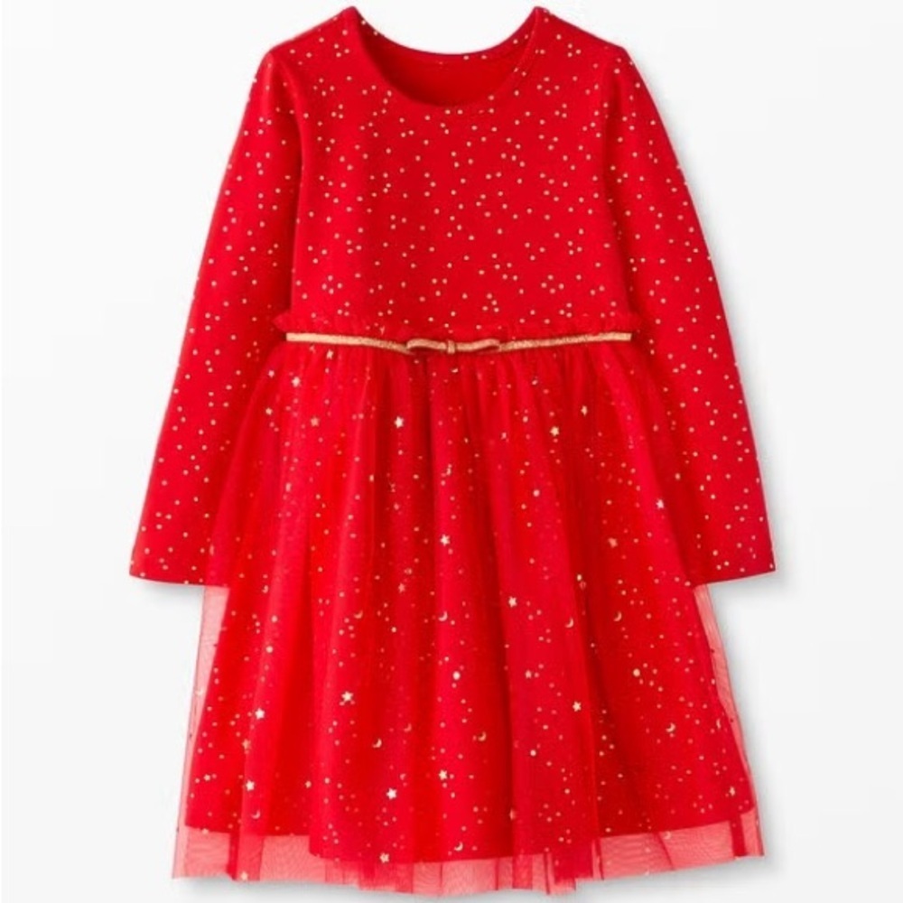 Hanna Andersson shimmer star long sleeve tulle skirt 5